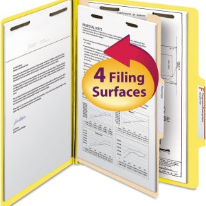 Smead carpeta de clasificación, Amarillo Smead carpeta de clasificación, Amarillo