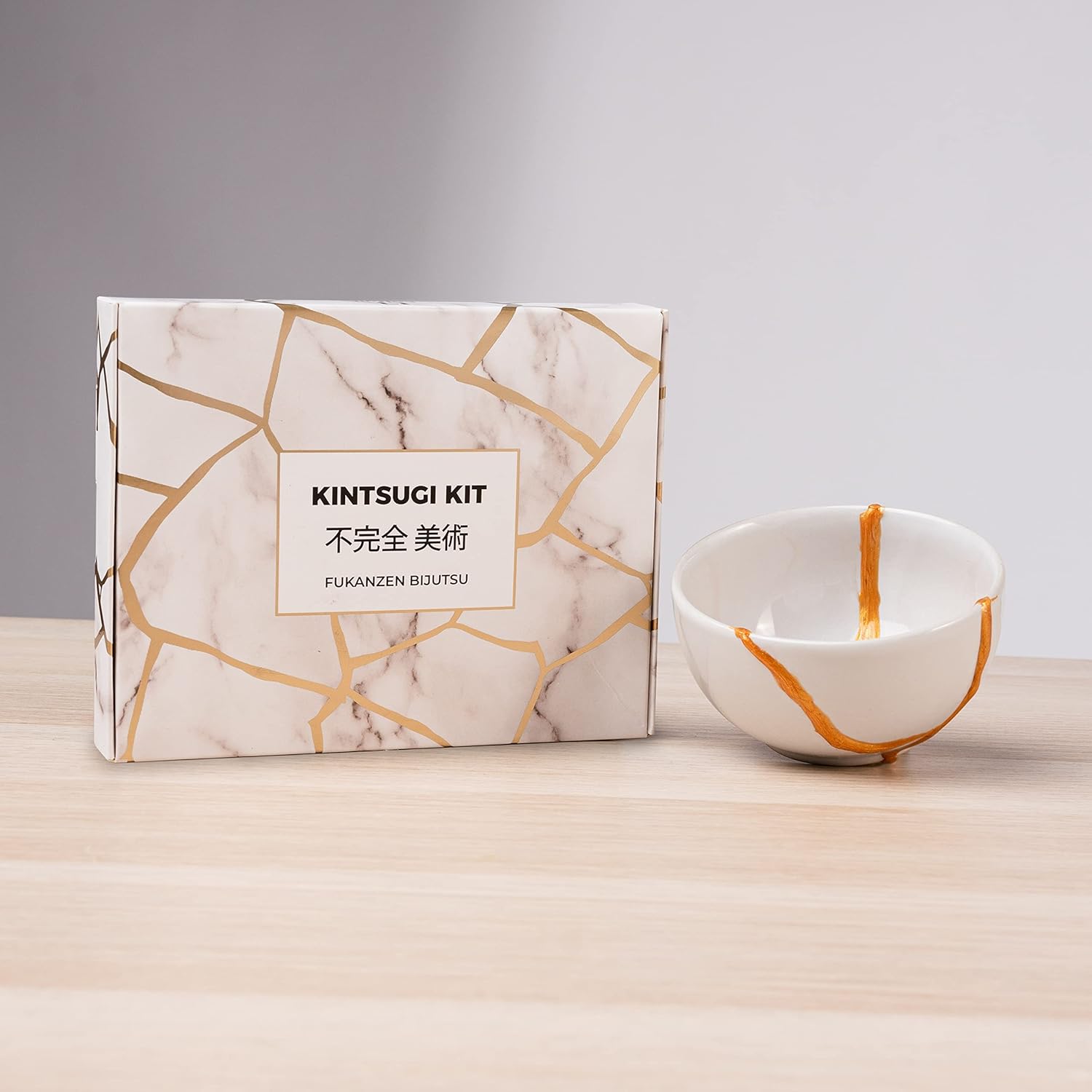 Kit de reparación Kintsugi  Reparación de cuencos de cerámica con kit Kintsugi pegamento de resina en polvo dorado, trae arte japonés a tu hogar
