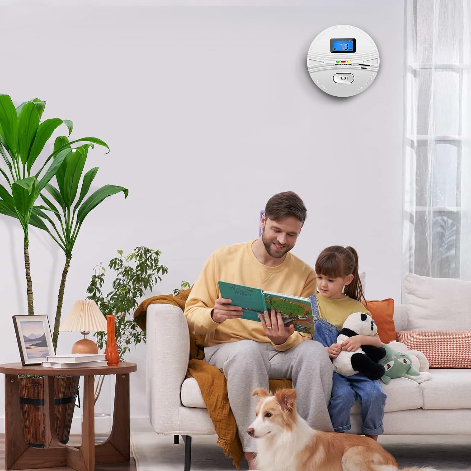 Detector combinado de alarma de monóxido de carbono de humo alimentado por batería, detector de humo detector de monóxido de carbono combinado con