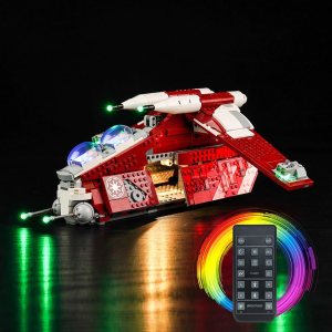 BrickBling Kit de luces para Lego The Clone Wars Coruscant Guard Gunship (sin modelo), luces creativas compatibles con Lego 75354-versión de control BrickBling Kit de luces para Lego The Clone Wars Coruscant Guard Gunship (sin modelo), luces creativas compatibles con Lego 75354-versión de control