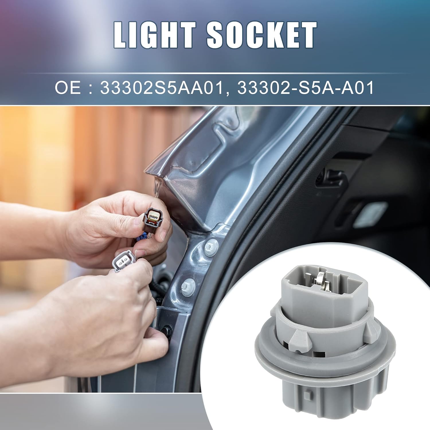 Señal de giro 33302S5AA01 bombilla para Acura RDX 2007-2015 plástico gris