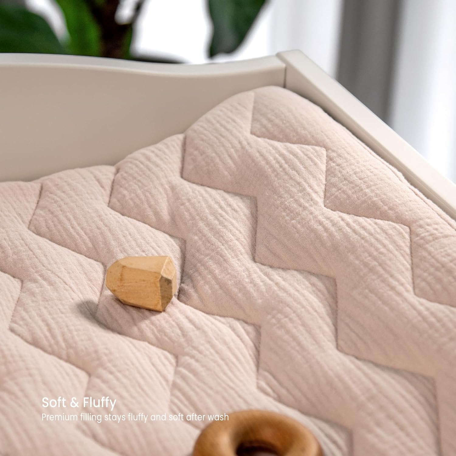 Funda de muselina para cambiador Funda acolchada de algodón para cambiador de bebé, sábanas suaves para niños y niñas