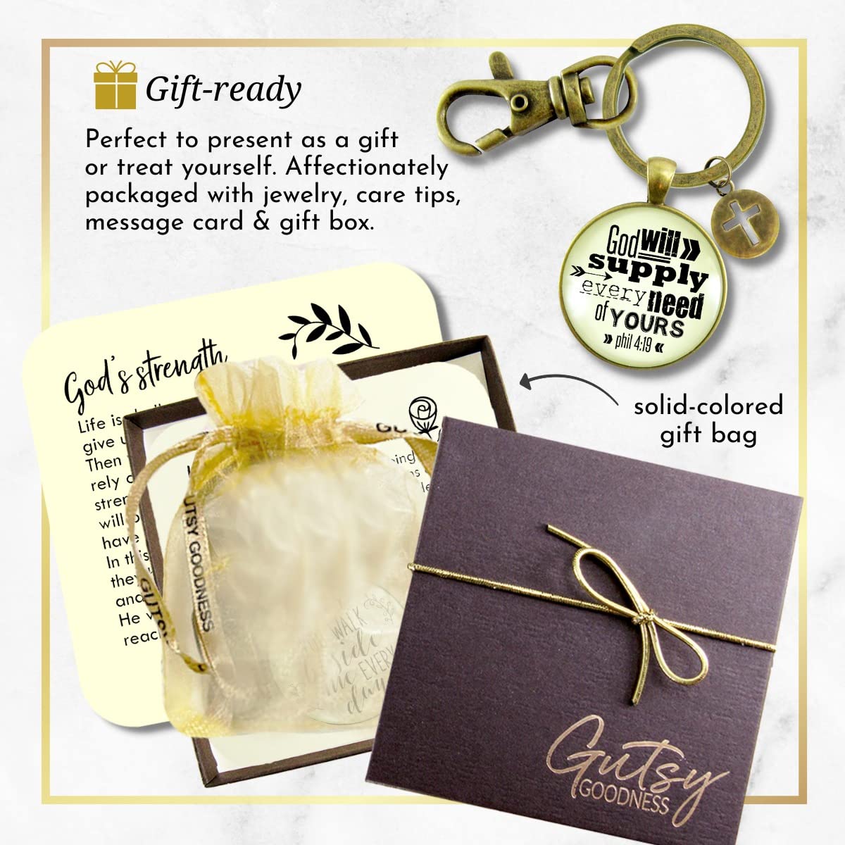 God’s Promise Keychain God Will Supply Every Need Of Yours Bold Religious Bible Quote Jewelry