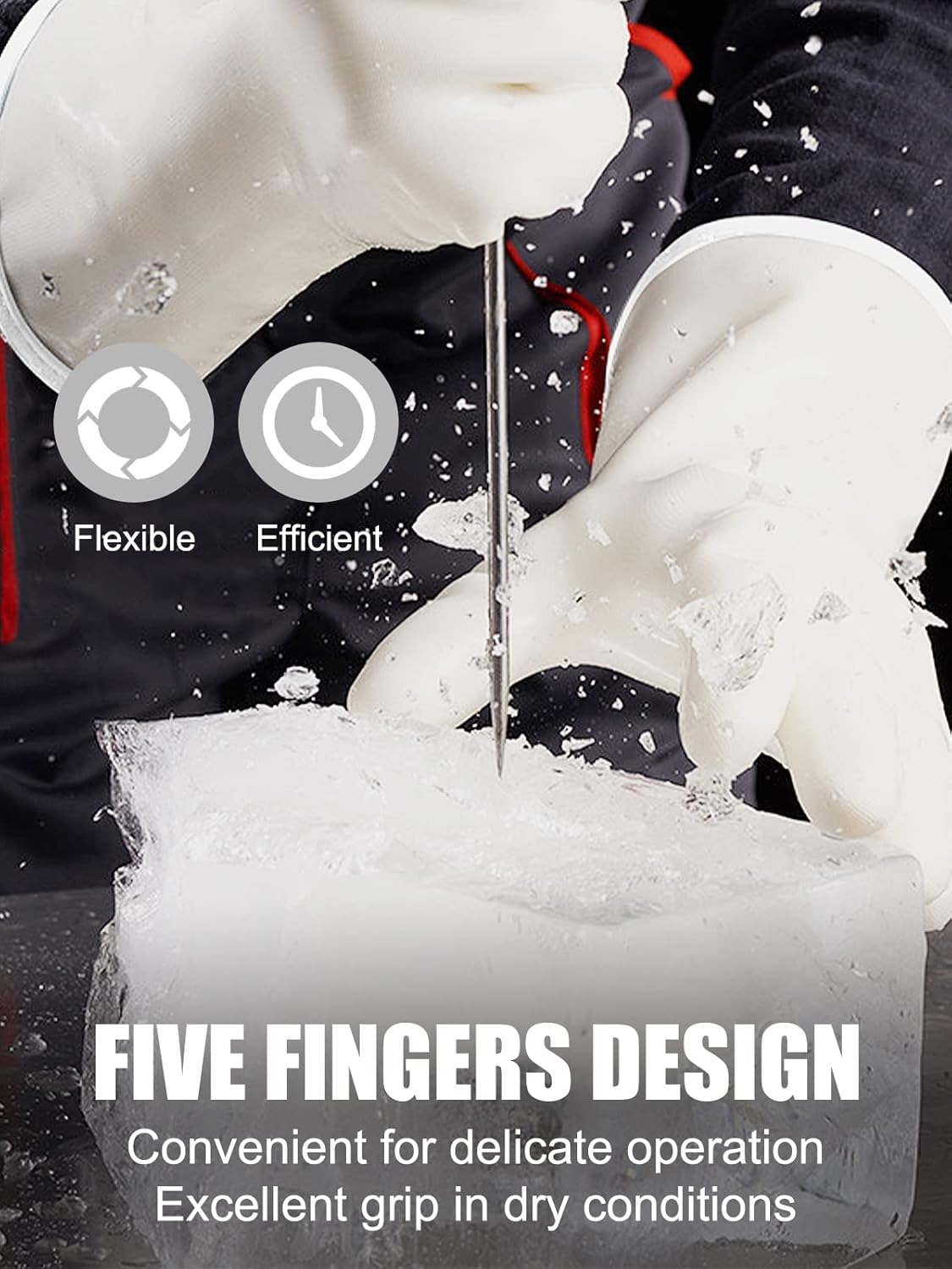 Guantes de horno de silicona líquida, 7 capas (-100 F a 570 F), guantes resistentes al calor, guantes de barbacoa con 5 dedos para tacto de