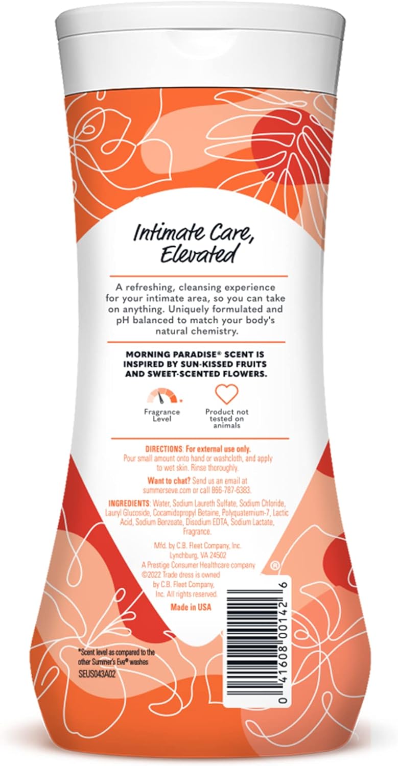 Summer’s Eve Morning Paradise Daily Refreshing All Over Feminine Body Wash, lavado femenino pH equilibrado, 15 onzas líquidas