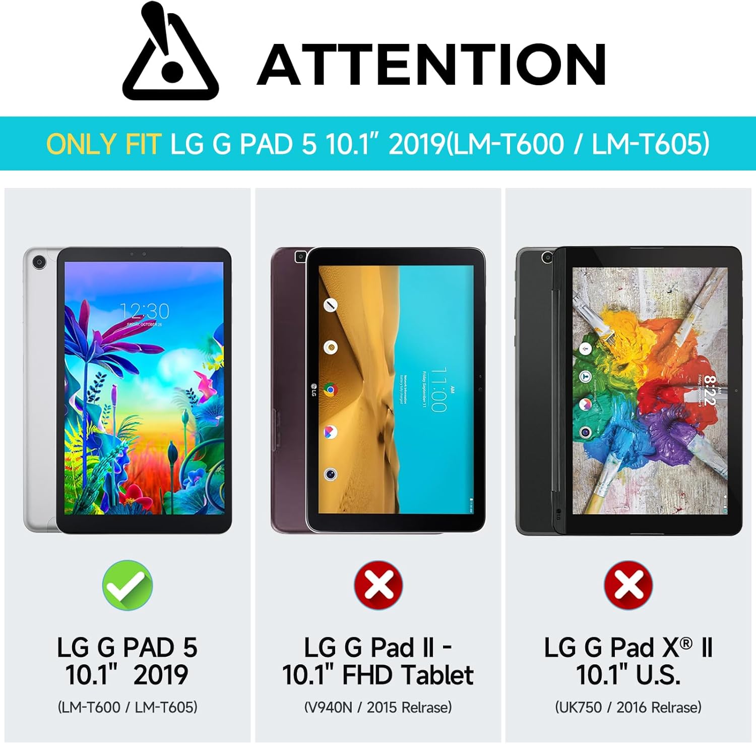 Thoreta Funda para LG G Pad 5 10.1, a prueba de golpes, ligera, convertible, soporte con mango convertible, a prueba de niños, compatible con LG G