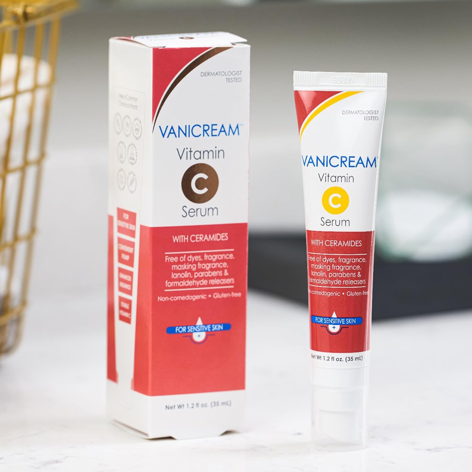 Vanicream SAYN BEAUTY – Crema de vitamina C con ceramidas, 1.2 oz (paquete de 2)