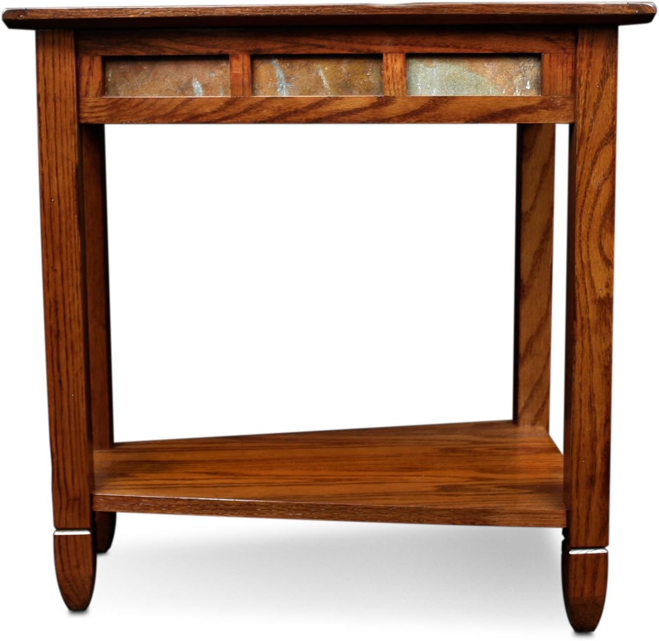 Leick – Mesa auxiliar reclinable con cuña de roble rústico