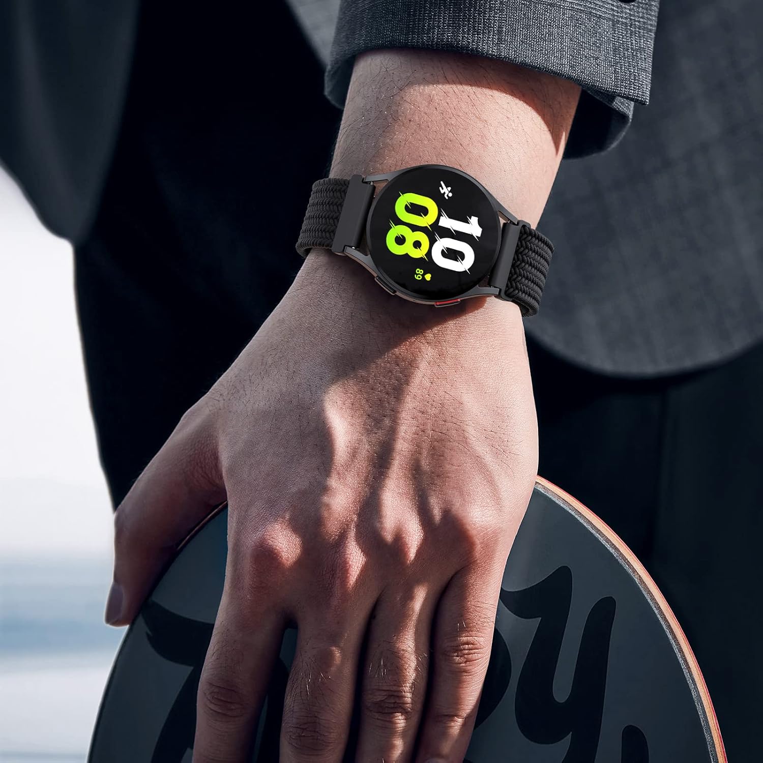 Paquete de 5 correas elásticas de nailon compatibles con Samsung Galaxy Watch Active 2 de 1.575 pulgadas, 1.732 pulgadas, Active 1.575