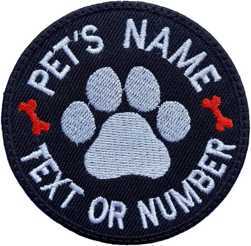 Parche personalizado con nombre de mascota, con texto bordado personalizado y accesorio táctico para ropa, sombreros, chaquetas, mochilas (bandera