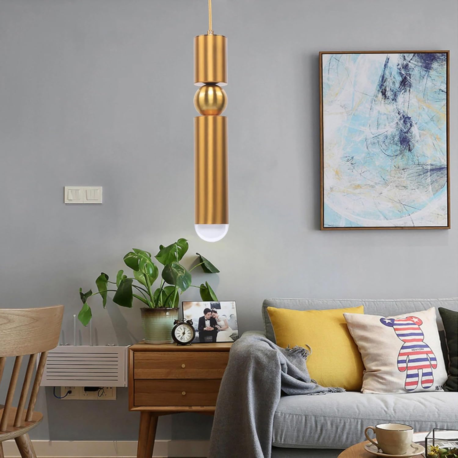 Hobaca E26 – Lámpara LED de techo con soporte ajustable, color dorado