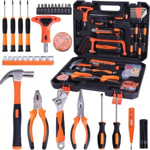 Juego de herramientas para el hogar, 109 piezas, kit de herramientas manuales básicas de bricolaje con caja de herramientas de almacenamiento, para Juego de herramientas para el hogar, 109 piezas, kit de herramientas manuales básicas de bricolaje con caja de herramientas de almacenamiento, para