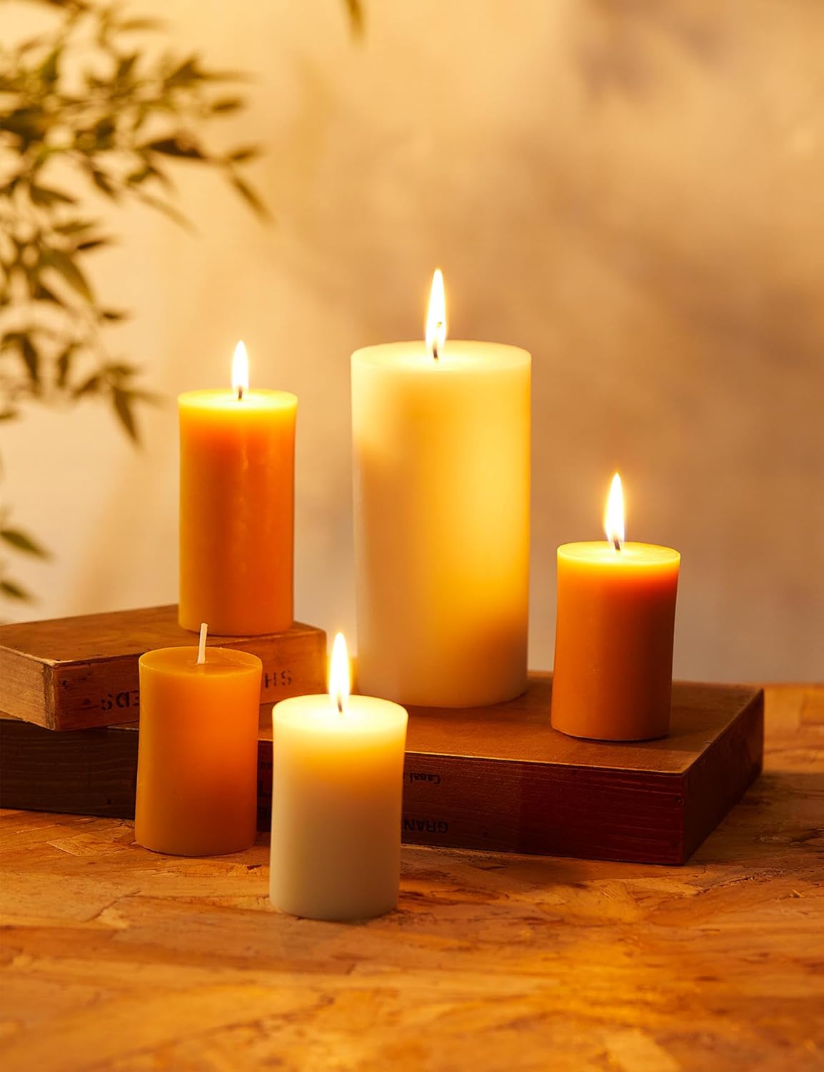 olorvela Velas grandes de cera de abejas  Velas de cera de abejas para el hogar, velas de pilar de 3 x 6 pulgadas, velas de cera 100% pura