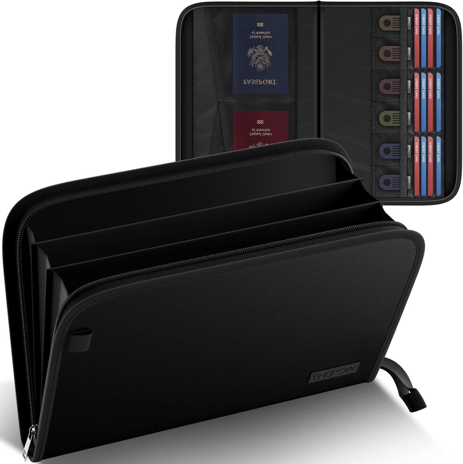 ENGPOW Carpeta de archivos expandible con bolsillos multifunción, carpeta de archivos ignífuga, resistente al fuego y al agua, bolsa de documentos