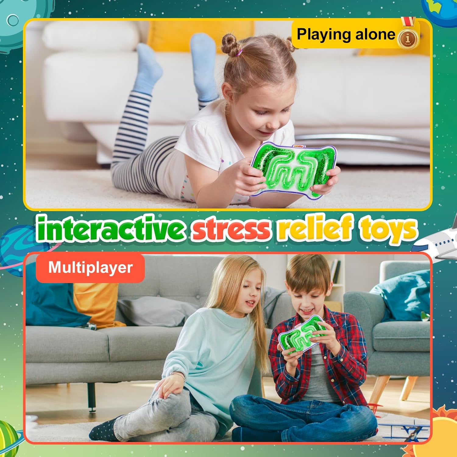 Juguetes sensoriales esponjosos para niños  Tubo sensorial de juguete para ansiedad relleno de espuma colorida, purpurina, herramienta calmante para