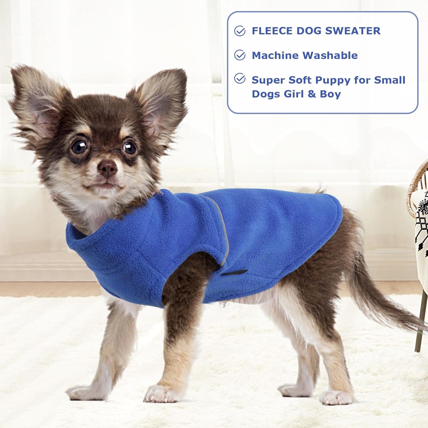 Suéteres para perros pequeños – Ropa para perros hembras – Suéter de forro polar para perros – Ropa para cachorros para perros pequeños Niño – Ropa