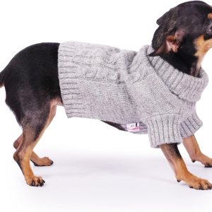 Frienperro Suéter para perro para perros pequeños, suéter de punto trenzado con lentejuelas, suéter cálido de invierno de cuello alto, traje de Frienperro Suéter para perro para perros pequeños, suéter de punto trenzado con lentejuelas, suéter cálido de invierno de cuello alto, traje de