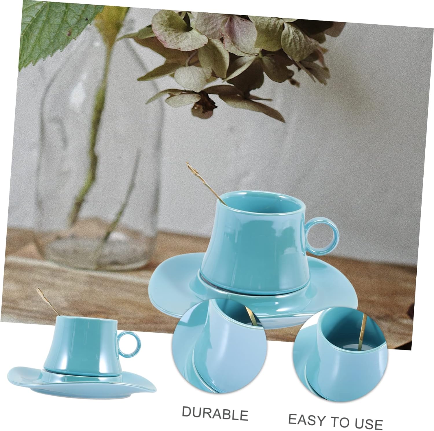 ABOOFAN 2 juegos de vasos de café de cerámica, tazas de té y platillo, taza de té con leche, taza de té de porcelana, taza de café, taza de té de