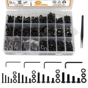 Surtido de 1200 tornillos métricos, surtido de tornillos métricos M3 M4 M5 M6, tornillos, tuercas y arandela, kit surtido de tornillos métricos y Surtido de 1200 tornillos métricos, surtido de tornillos métricos M3 M4 M5 M6, tornillos, tuercas y arandela, kit surtido de tornillos métricos y