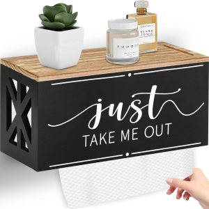 Dispensador de toallas de papel de madera para montaje en pared, soporte de toalla de papel para encimera con tapa para el hogar y comercial, granja Dispensador de toallas de papel de madera para montaje en pared, soporte de toalla de papel para encimera con tapa para el hogar y comercial, granja