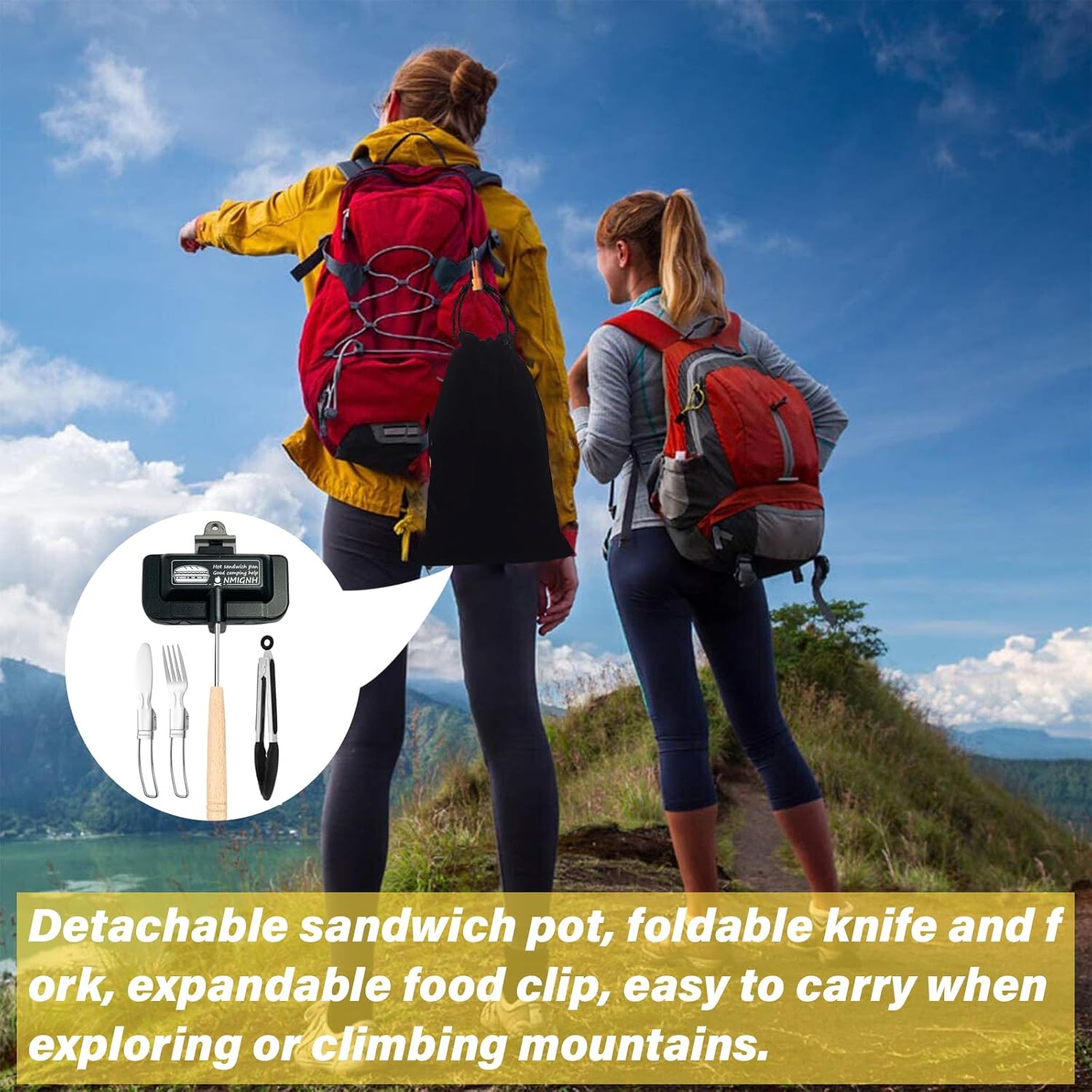 Sandwichera 4w1h, sandwichera caliente, bandeja para hornear sándwiches de doble cara, sándwiches de desayuno, sandwichera portátil para acampar al