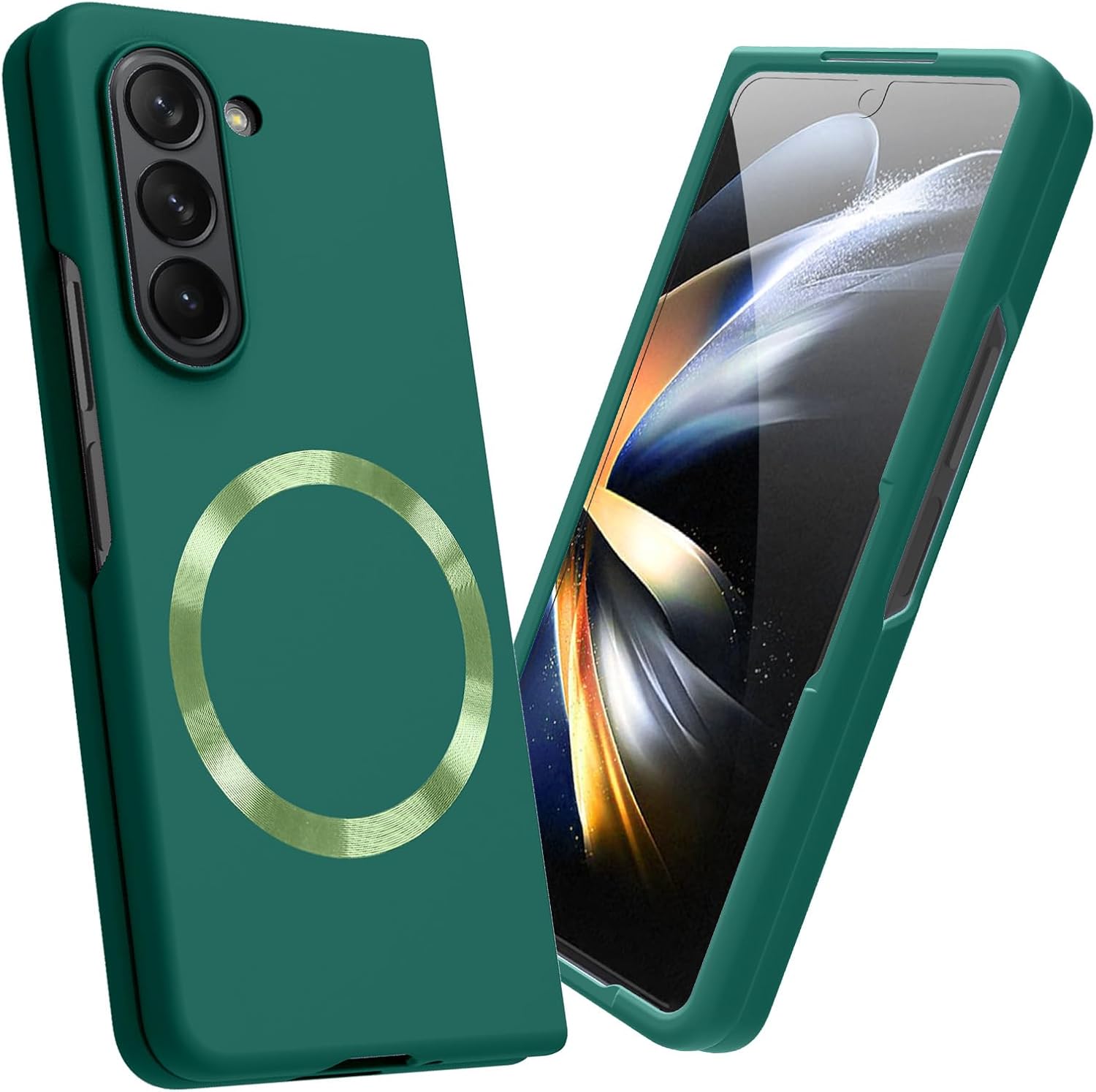 ZIYE Funda magnética para Samsung Galaxy Z Fold 5 compatible con MagSafe Funda protectora delgada de lujo a prueba de golpes para mujeres y niñas,
