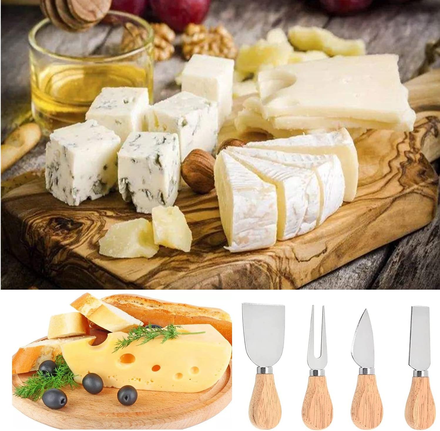 Juego de cuchillos esparcidores, 16 cuchillos esparcidores de mantequilla de queso de acero inoxidable con mini pinzas para servir, cucharas y