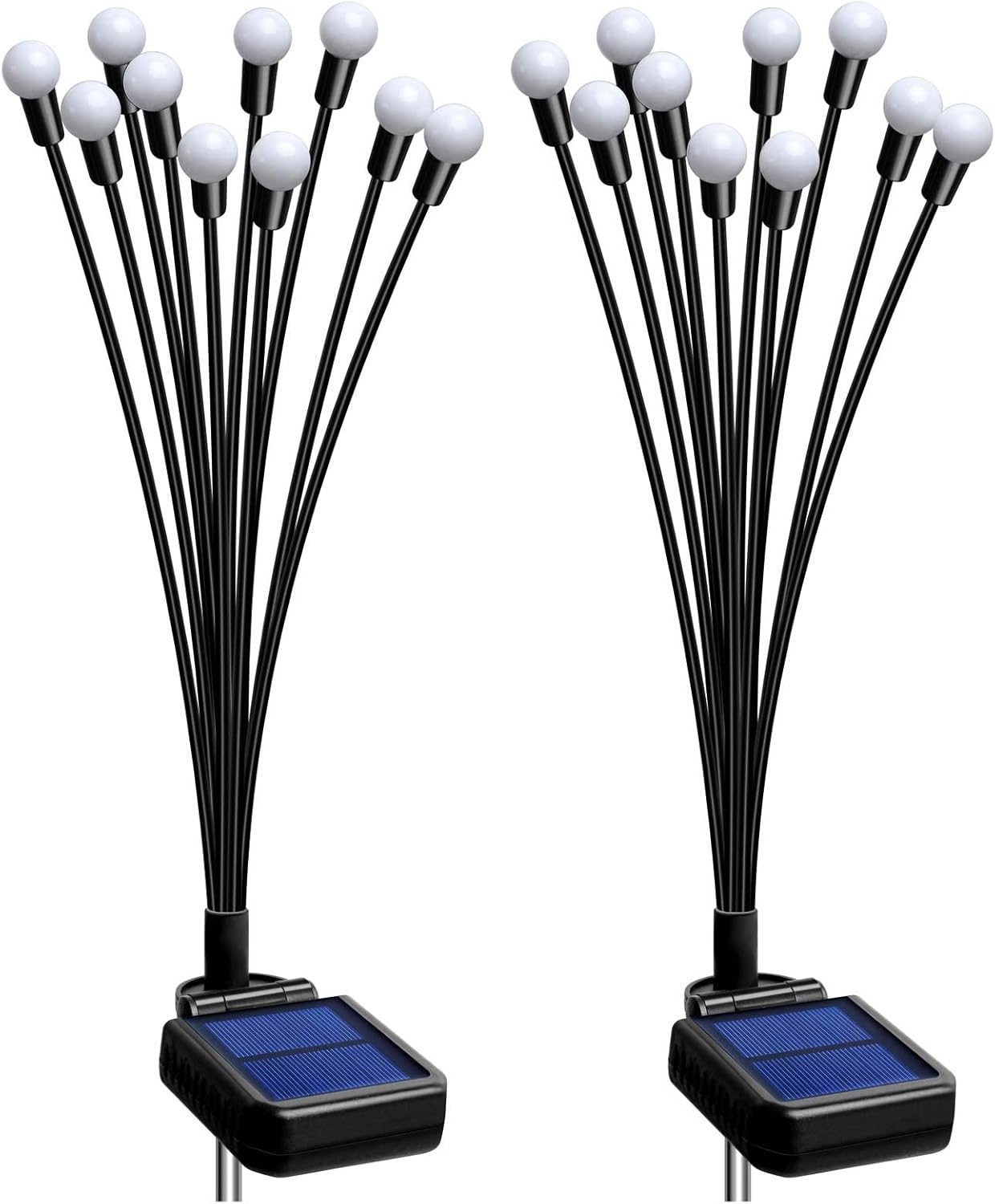 DenicMic Luces solares de jardín al aire libre, 10 luces LED solares de luciérnaga con alambre de cobre altamente flexible, luces solares