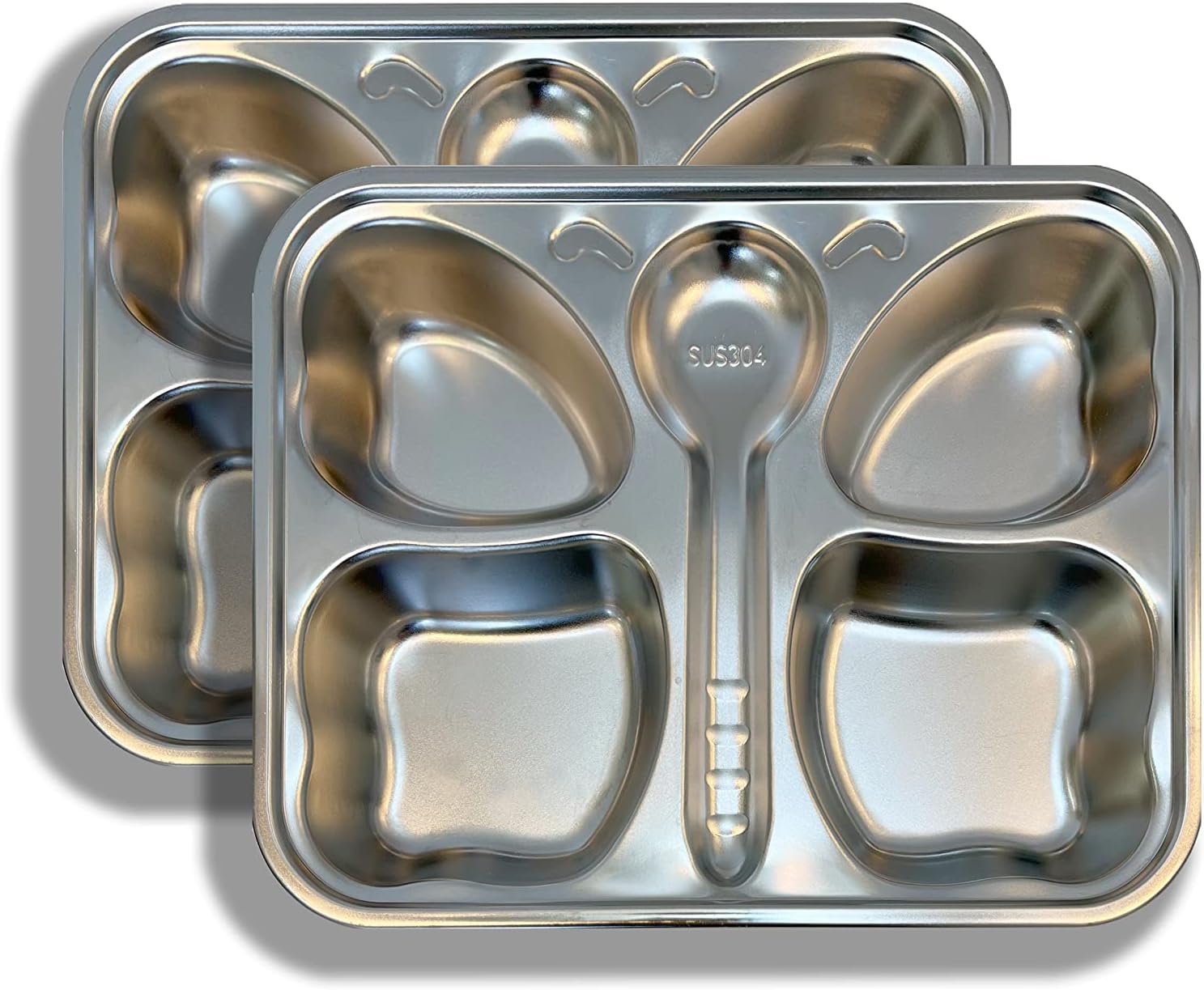 Song & Co Platos de acero inoxidable para niños, diseño de mariposa, perfectos para niños pequeños y niños, juego de 2