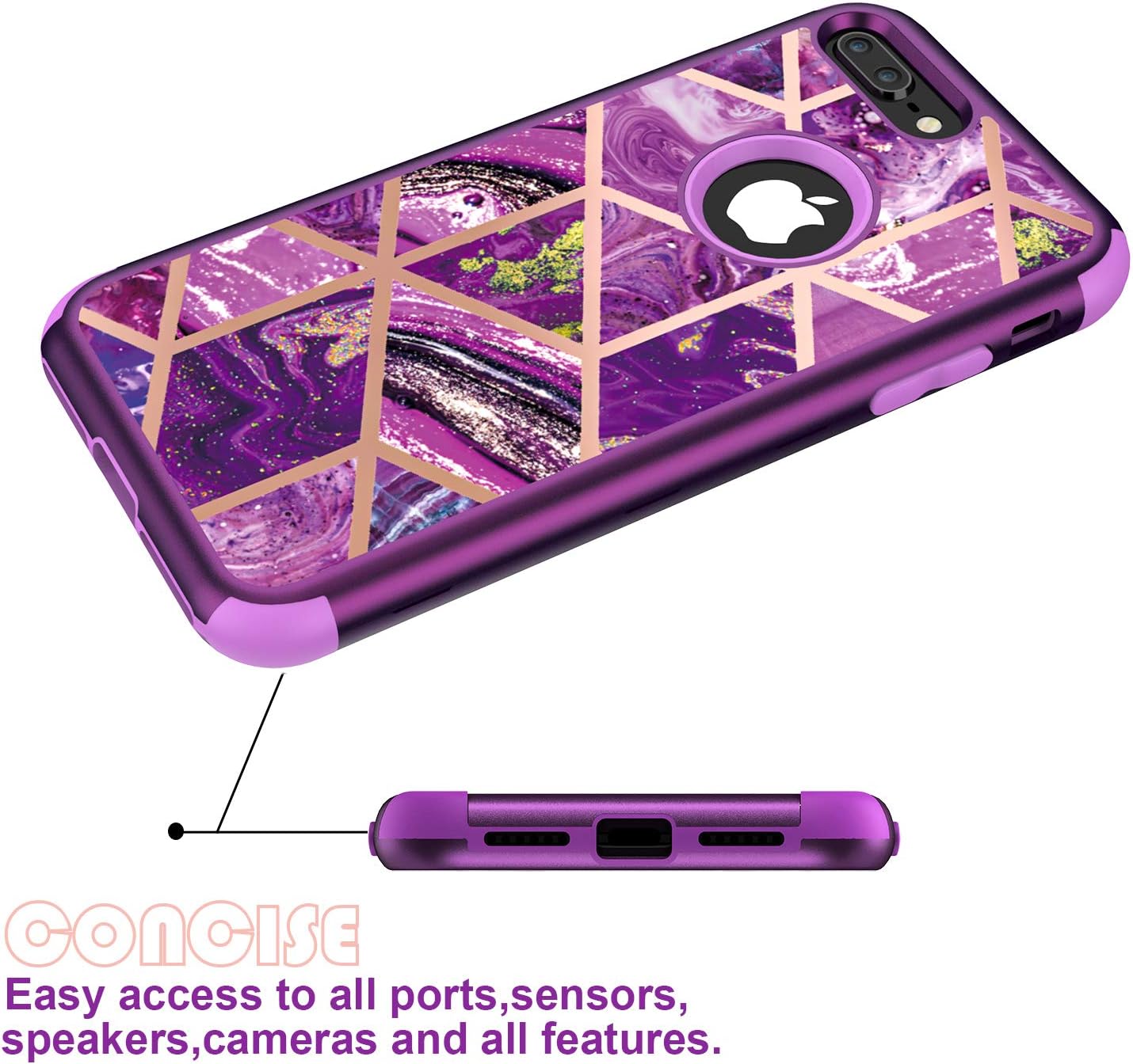 Asuwish Funda de teléfono para iPhone 6 6s, cubierta híbrida de mármol, a prueba de golpes, cuerpo completo, resistente, accesorios delgados,