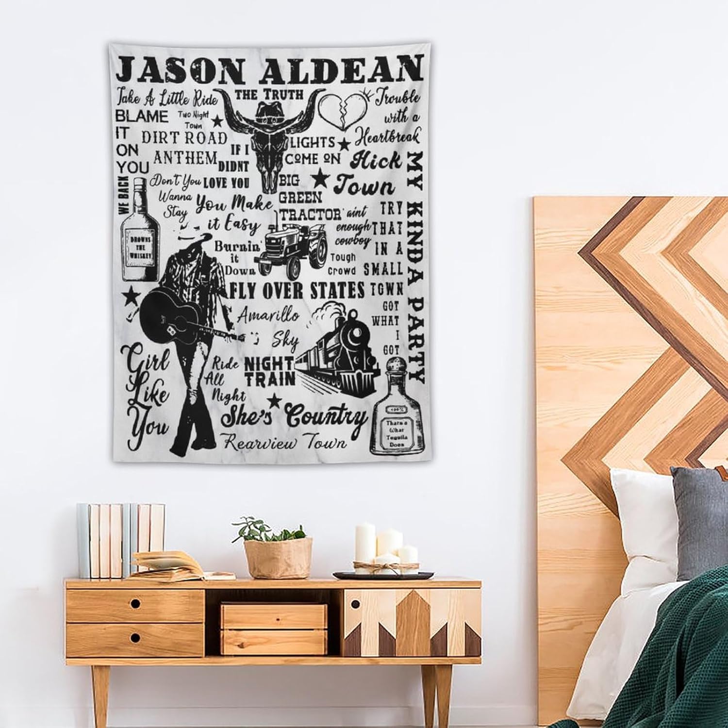 MUTIYAAR Trate That In A Jason – Tapices pequeños de ciudad aldea, pósteres estéticos, novedosos colgantes de pared, tapiz de pared para dormitorio,