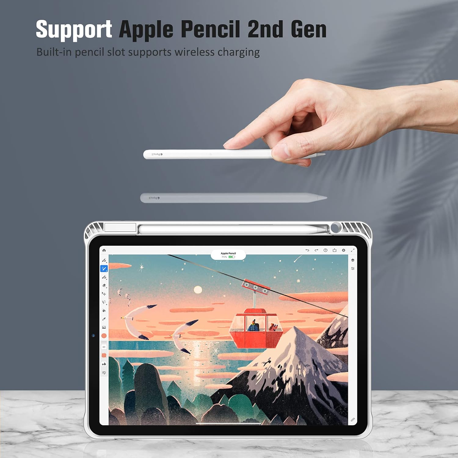 Fintie SlimShell – Funda para iPad Pro de 11 pulgadas (4  3 generación) 20222021  Funda trasera de TPU suave y flexible con soporte para lápiz,