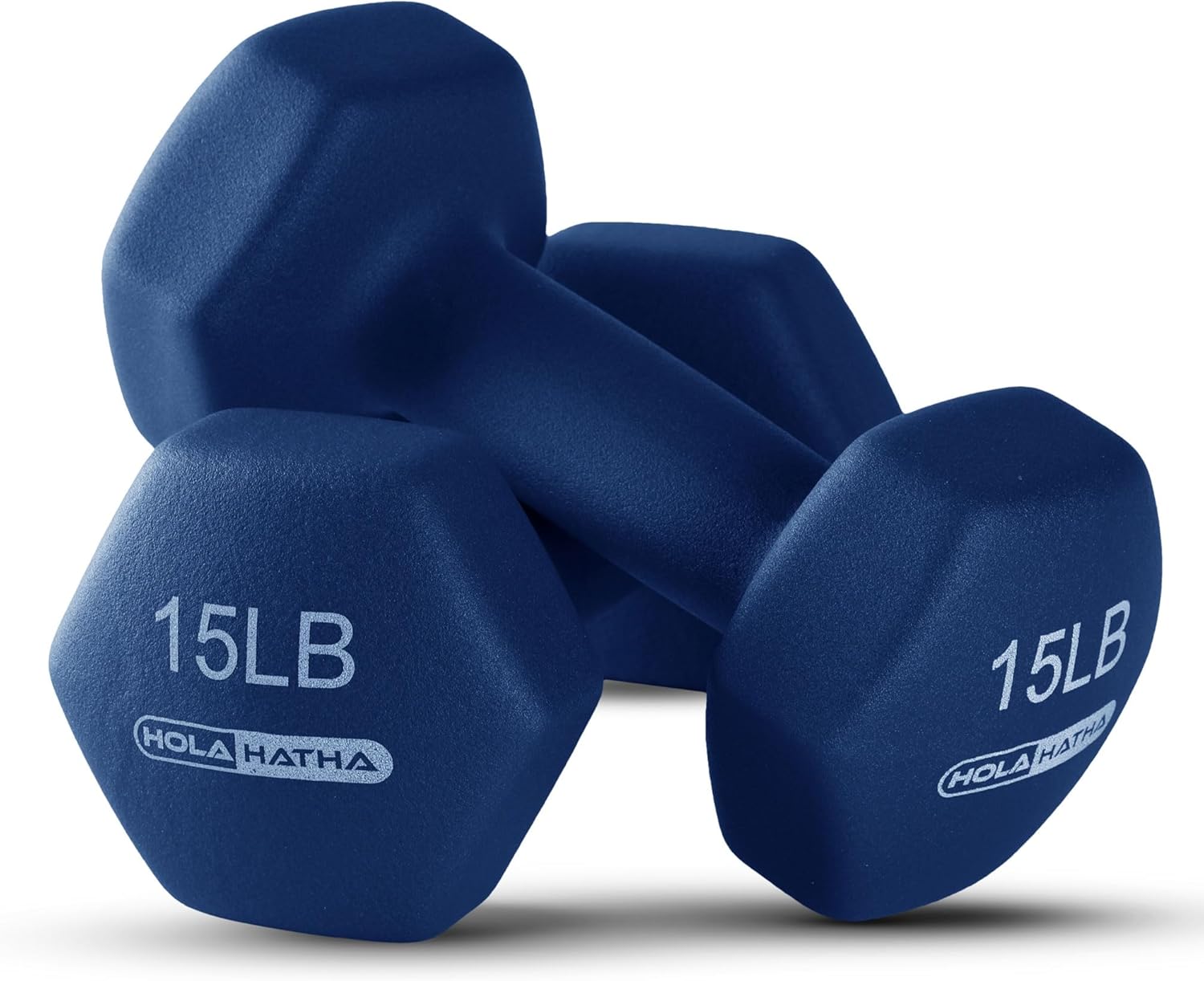 HolaHatha Juego de mancuernas de neopreno de 2, 3, 5, 8 y 10 libras con estante, ideal para ejercicios en casa para ganar tono y definición, color