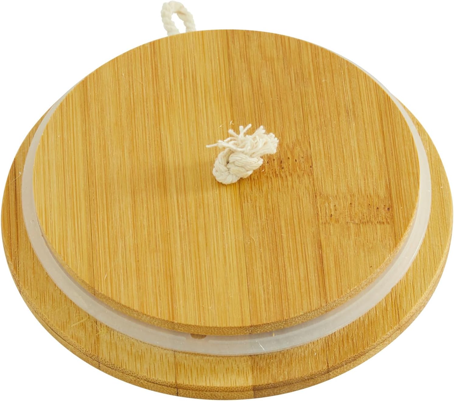 Deco 79 Tarros decorativos de cerámica con tapas de madera, juego de 3 9 pulgadas, 8 pulgadas, 7 pulgadas de alto, blanco