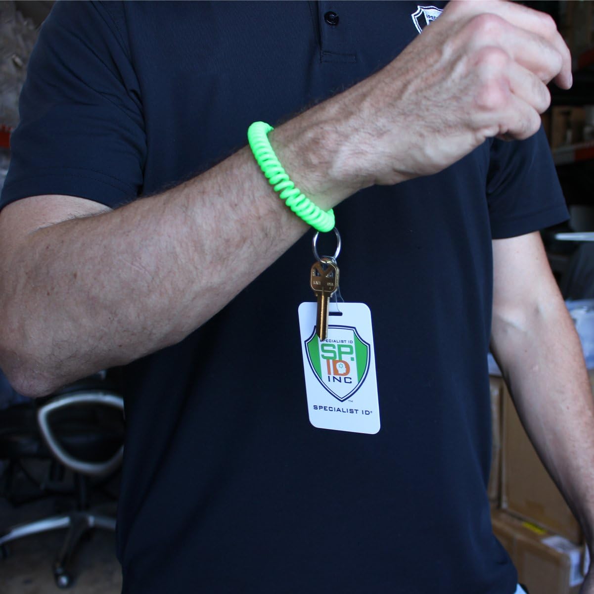 Specailist ID – Soporte para insignia de bobina de muñeca, elástico en espiral de alta calidad, llaveros y llavero, Variado