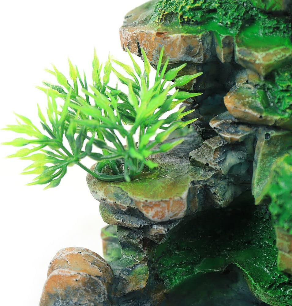 TFCFL Fuente de escritorio de relajación para interiores, cascada, cascada de meditación zen para interiores con fabricante de niebla y luz LED