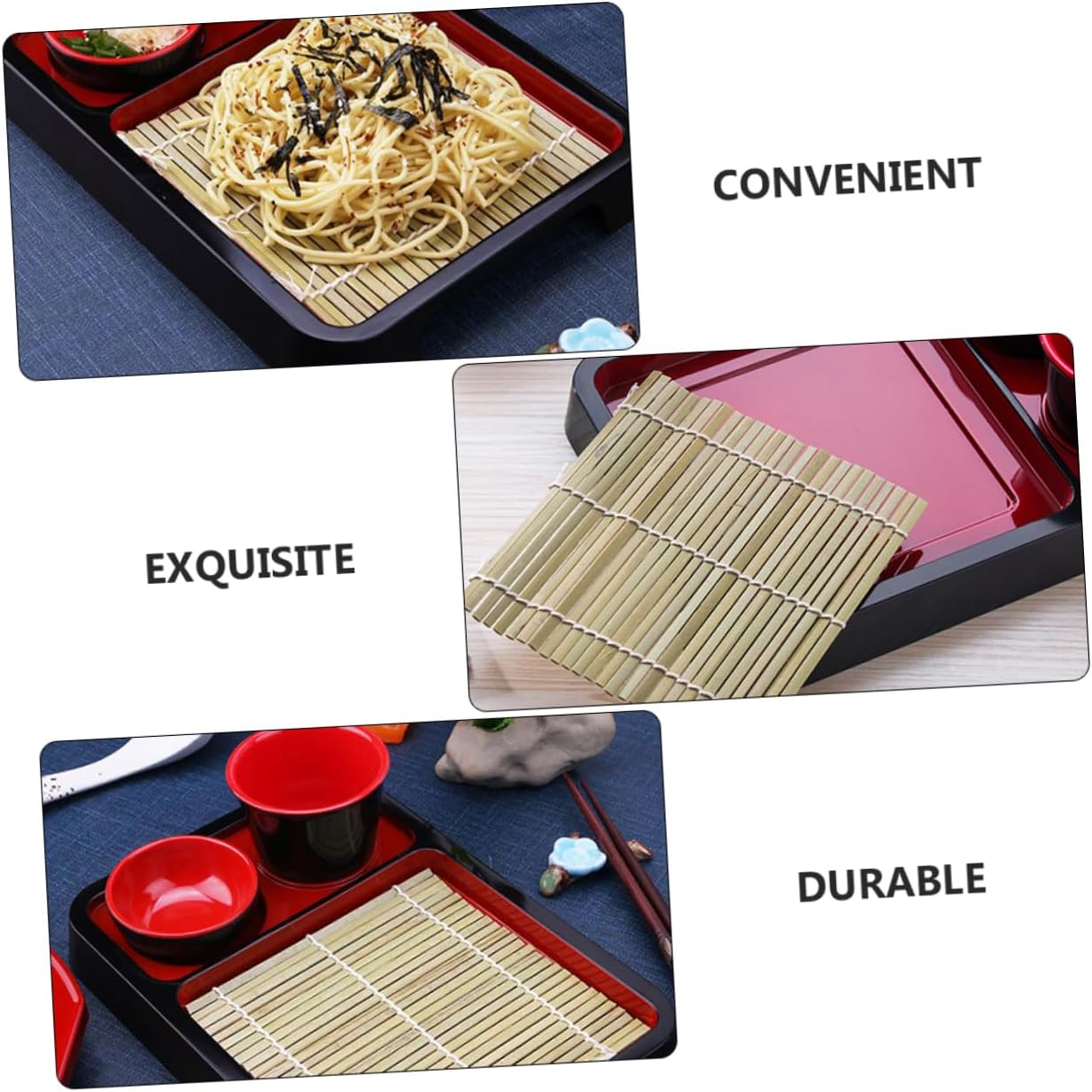 NOLITOY 3 juegos de platos de fideos fríos japoneses plato de sushi plato de sushi plato de aperitivo platos de pan de madera bandeja de fruta de