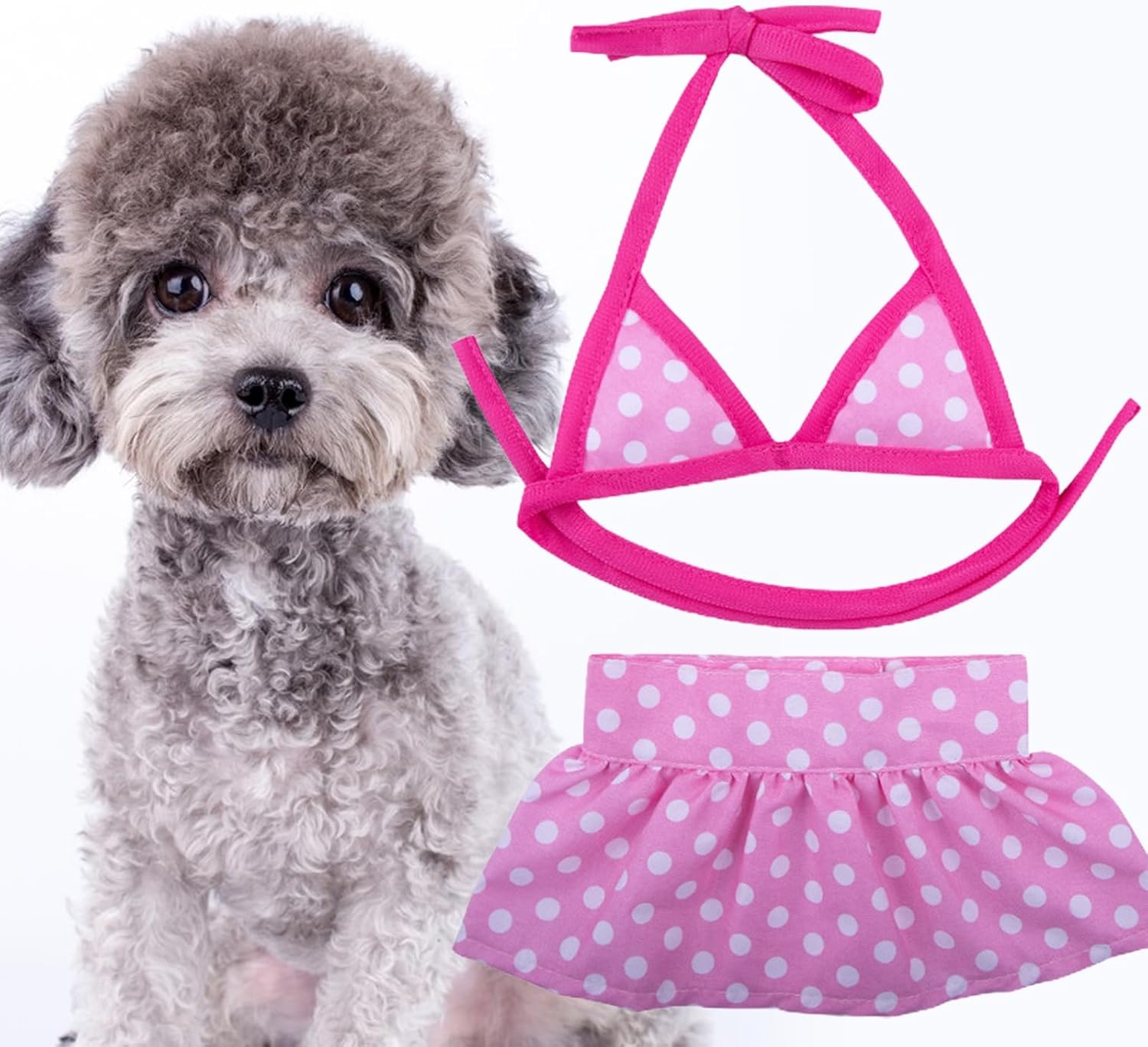 leasote Conjunto de bikini de verano para perro, lindo bikini para mascotas, vestido de cachorro, traje de baño hawaiano para perros pequeños, niña,
