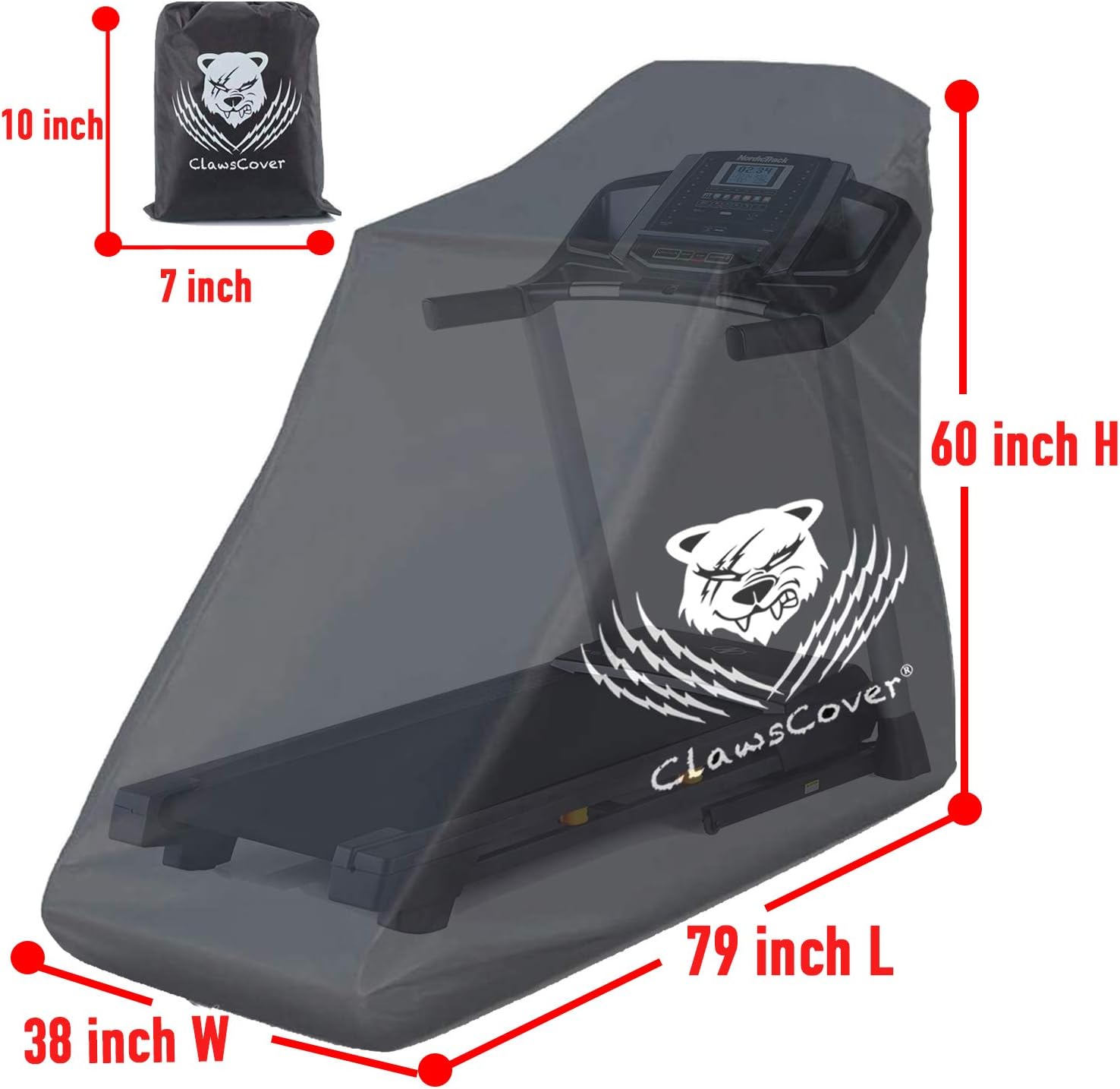 ClawsCover Cubierta de cinta de correr impermeable a prueba de polvo para máquina de correr, equipo de entrenamiento de ejercicio, protección con