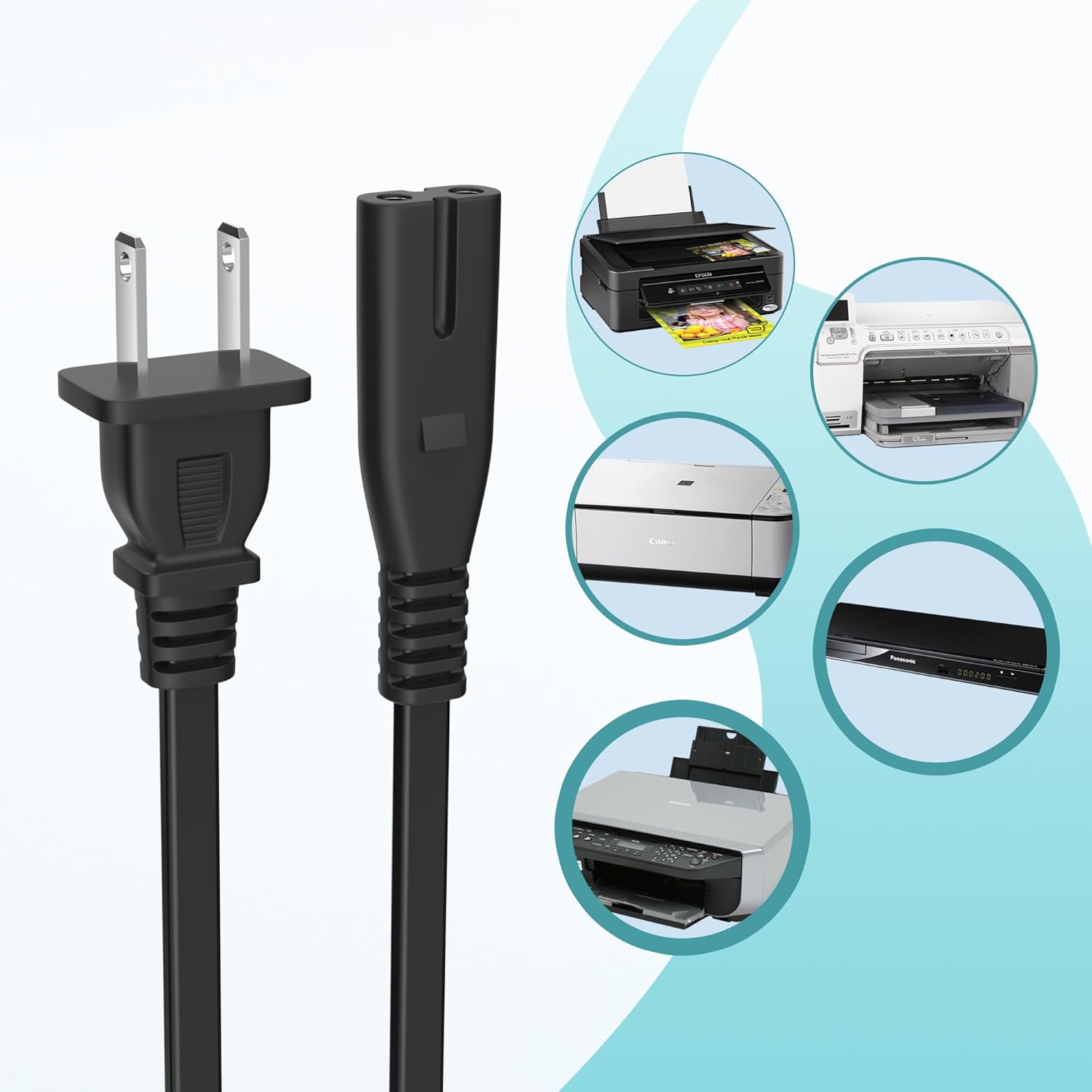 XMHEIRD Cable de alimentación con certificación UL de 6 pies5.9 ft para ZVOX SoundBase 670 36 Sistema de barra de sonido envolvente de un solo