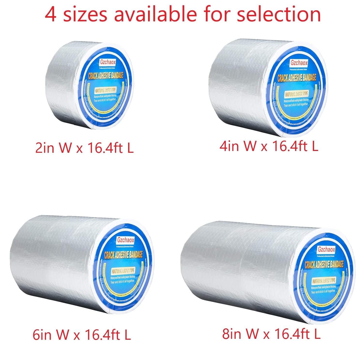 GZCHAOX Cinta impermeable de sellado de grietas, adecuada para fugas de barcos, impermeabilización en inodoros, tuberías, grietas de techo,
