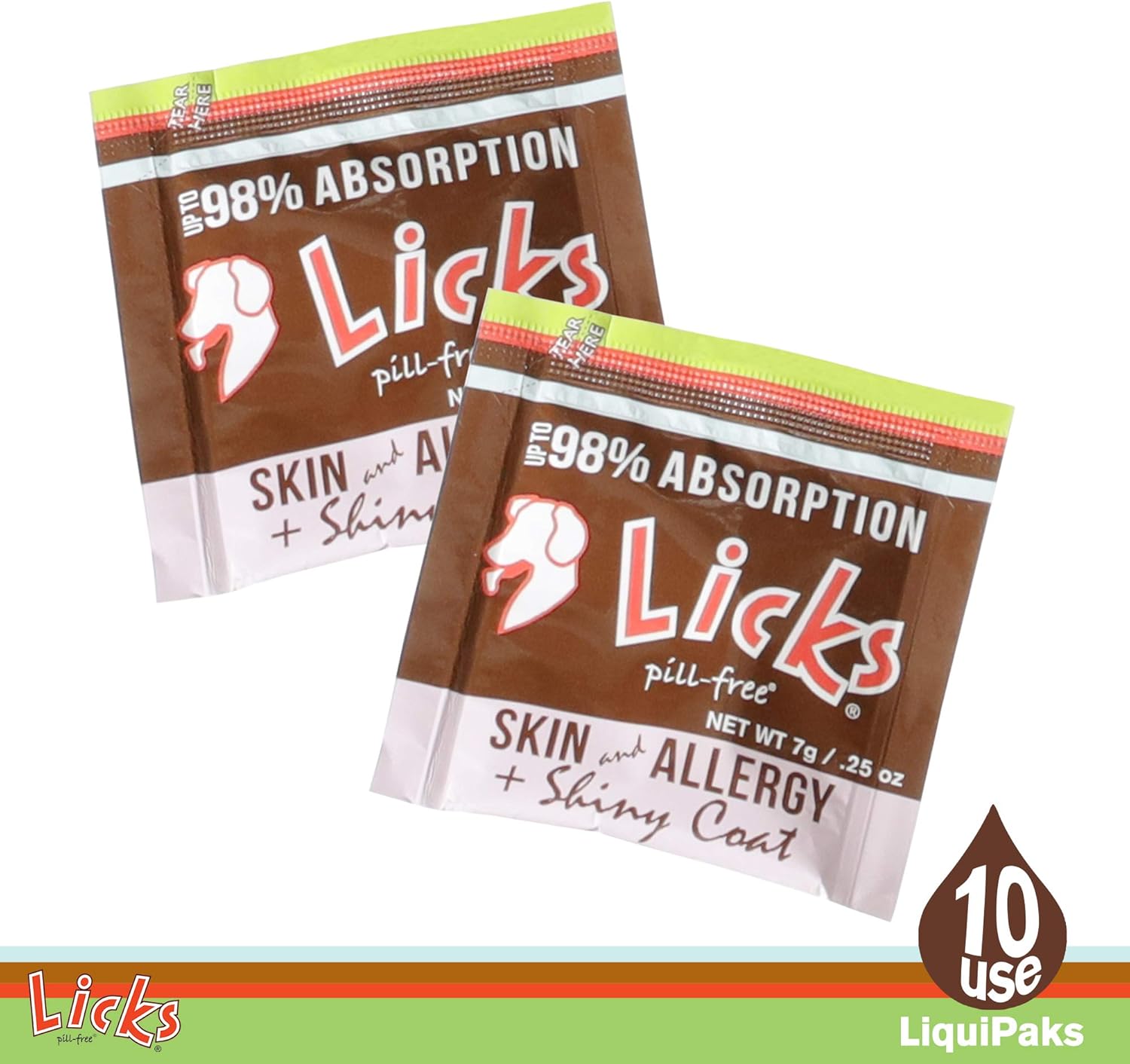 Licks – Alivio de la alergia y la piel del perro sin píldoras, Omega 3, vitaminas y suplementos para aliviar la picazón, suplemento de cúrcuma para