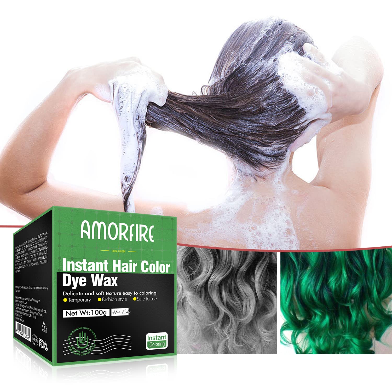 Color temporal para el cabello, tinte mágico para el cabello, color instantáneo, lavable e hidratante, modelado a la moda, colorido, cera de color