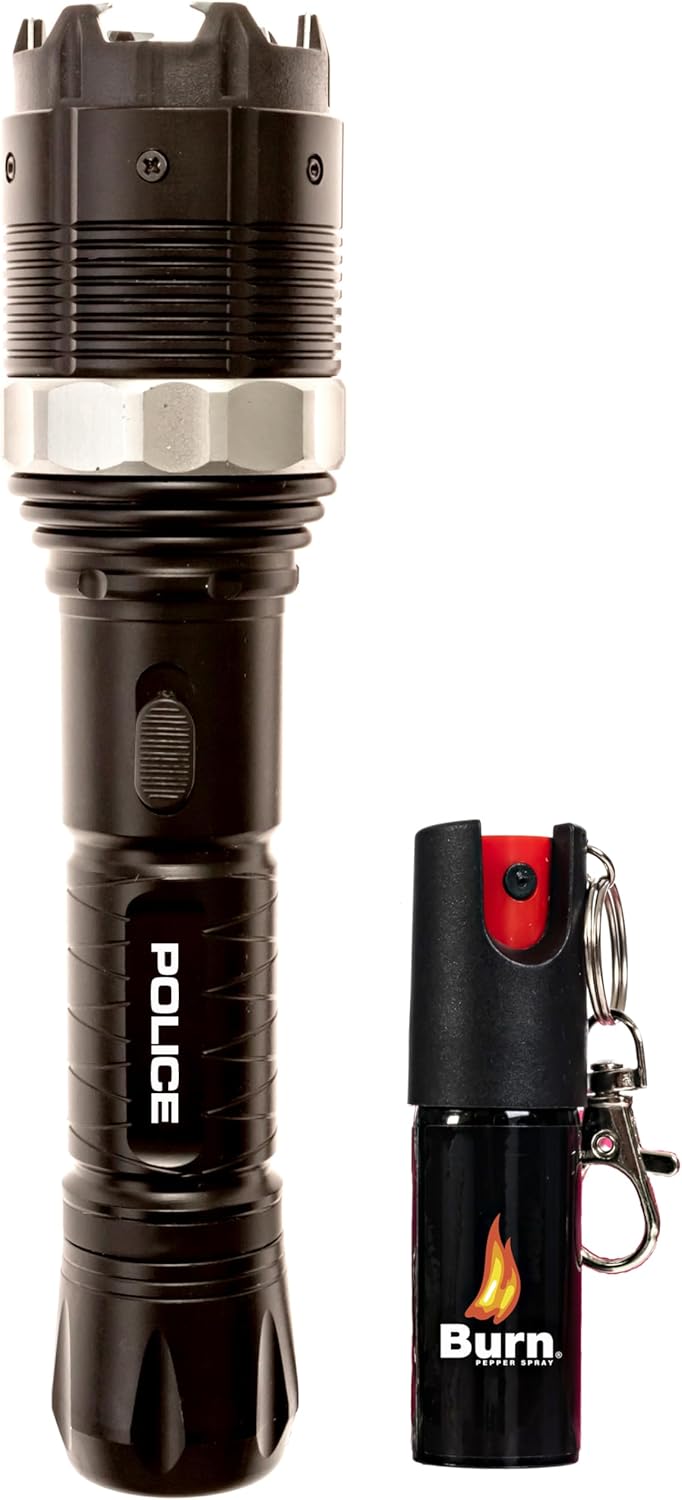 Police Stun Gun Burn Pepper Spray Combo para defensa personal – 8810