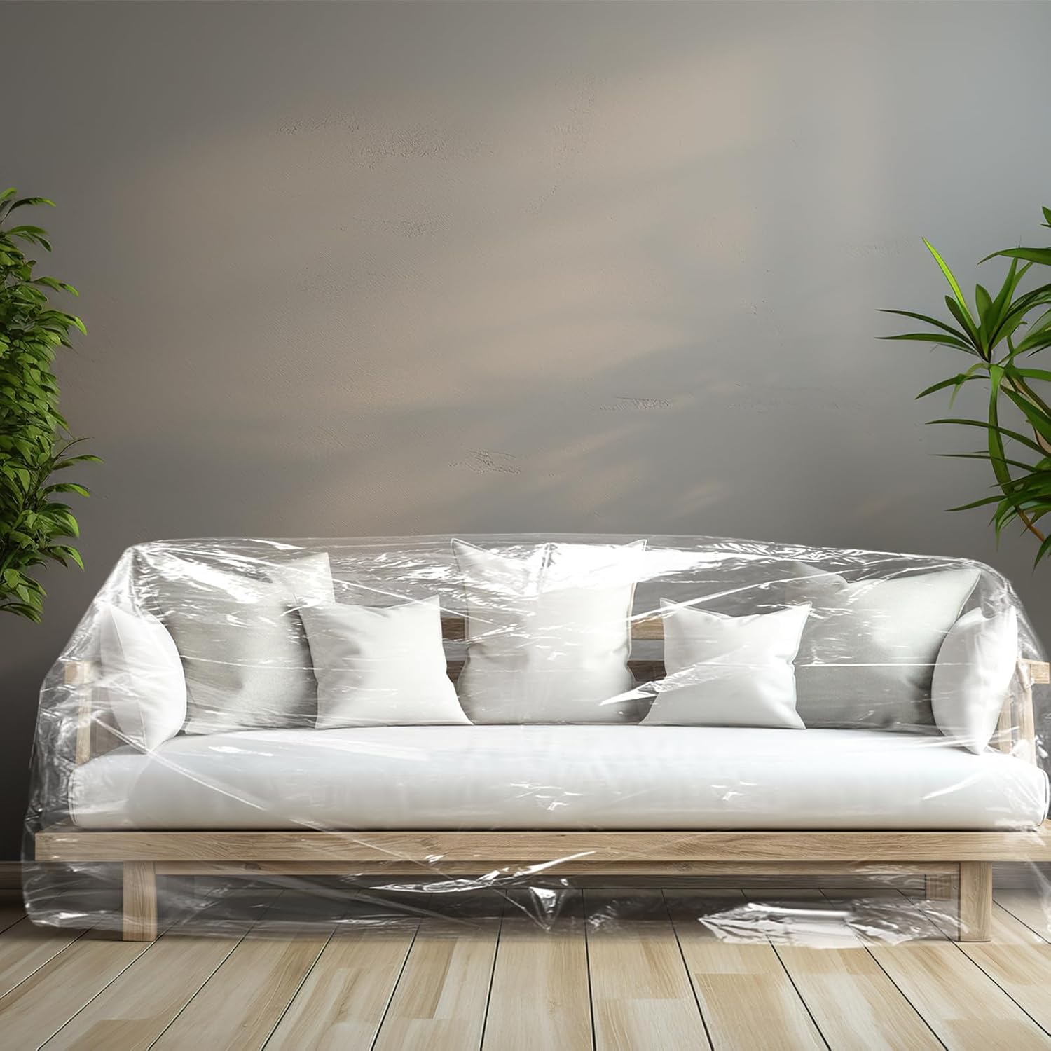 Tudomro Funda para silla de plástico para exteriores, impermeable, a prueba de polvo, funda de sofá de plástico transparente para muebles, sofá,