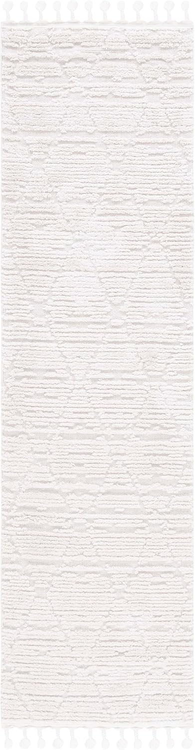 SAFAVIEH Marrakech Collection – Alfombra de pasillo de 2 pies 2 pulgadas x 16 pies, color beige, diseño tribal marroquí bohemio, ideal para zonas de