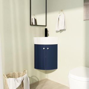 Vanidad de baño flotante de 13 pulgadas con fregadero, tocador de baño flotante de 13 pulgadas para espacios pequeños, tocador de baño de un solo Vanidad de baño flotante de 13 pulgadas con fregadero, tocador de baño flotante de 13 pulgadas para espacios pequeños, tocador de baño de un solo