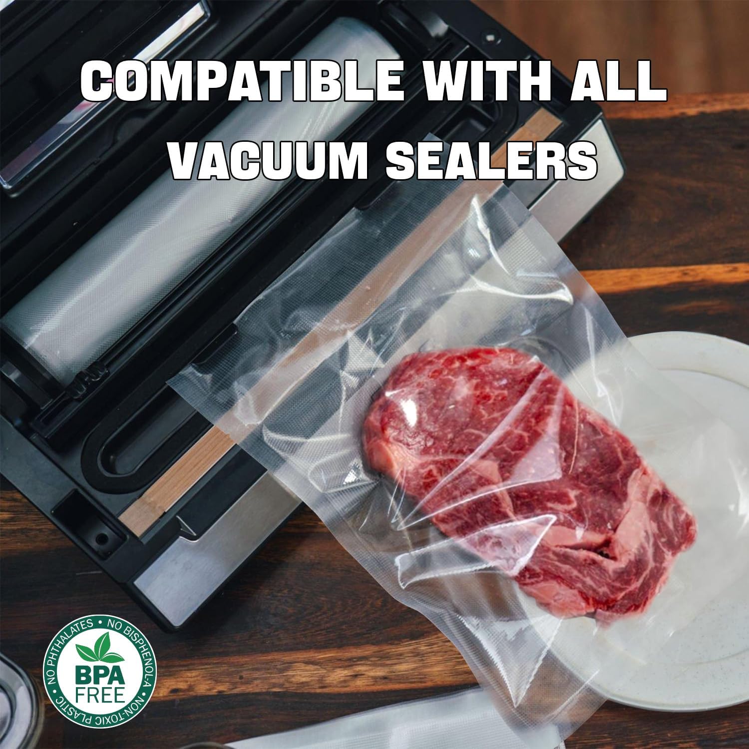 NexLevVac Vacuum Sealer Bags 11″x20′ Rolls 3 Pack for Food Saver, BPA Free,Customized Size,Commercial Grade Vacuum Seal Freezer Roll Bags,Great for