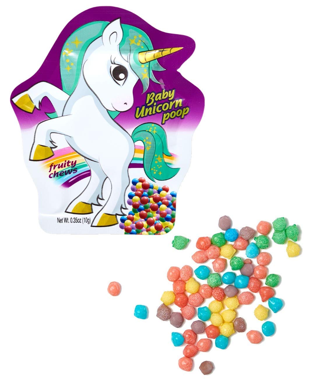Baby Unicorn Poop Candy Fruit Chews, deleita a tus hijos con estos adorables recuerdos de fiesta de dulces de unicornio y rellenos de bolsas de