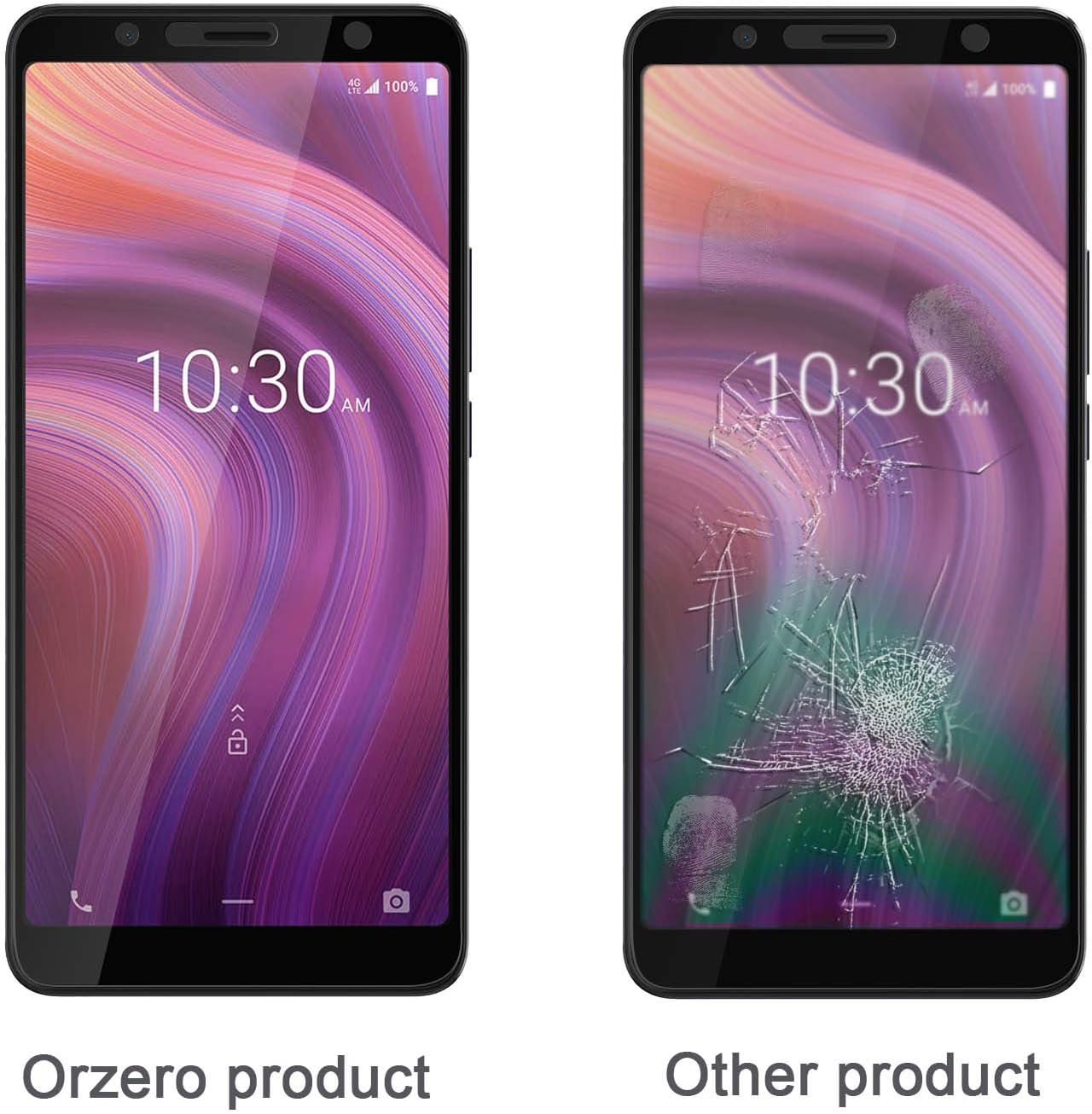Orzero Paquete de 3 protectores de pantalla de vidrio templado compatibles con Alcatel 3V 2019, 9 dureza, HD, antiarañazos, cobertura completa, sin